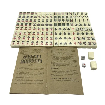 Yernea Mini Čínska Hračka Starožitné Mahjong Hry, Zábava S Učenie Sa Angličtiny Štyri Vietor Stolová Hra Drevená Box Majiang