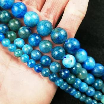 YHBZRET modrá Apatites Prírodného Kameňa 4.6.8.10.12 MM Kolo dištančné Voľné korálky pre Šperky, takže DIY náramky, náhrdelník Veľkoobchod