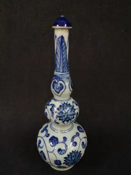 YIZHU CULTUER UMELECKÉ Zbierky Čínske Staré blue-a-biely Porcelán Kvet šnupavý tabak Fľašu, Dekorácie, Darčeky