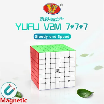 Yj Yufu V2M 7x7x7 Magnetické Magic Speed Yj Kocka Yongjun Stickerless Profesionálne Magnety Puzzle Kocky Vzdelávacie Kocky, Hračky