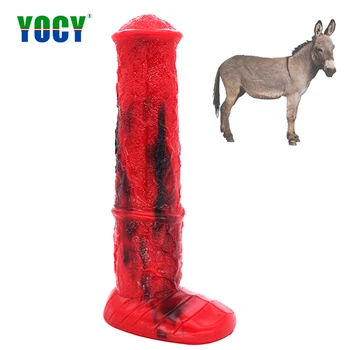 YOCY obrie silikónové dildo červená čierna dilda zvierat somár falošné veľký penis sexuálne hračky pre ženy, masturbácia, zadok plug gay sex dick