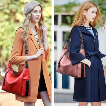 Yonder značky ženy kabelka, originálne kožené tote bag veľkú kapacitu žena tašky cez rameno dámske kabelky messenger bag Black/Red