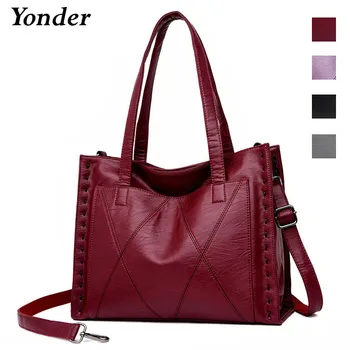 Yonder značky ženy originálne kožené vrece žena taška cez rameno s veľkou kapacitou dámske kabelky vysokej kvality z ovčej Tote tašky