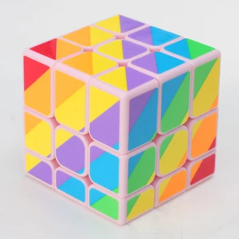 YongJun 3x3x3 Nerovné vrstva Twist Rýchlosť Magic Cube Sady Zväzky Puzzle Cubo Nálepky, nálepky, baby, deti hračky