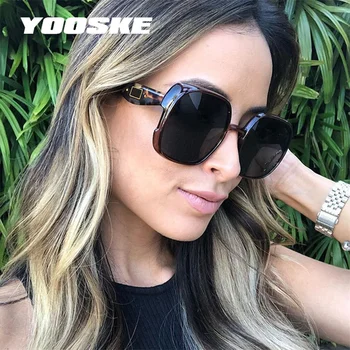 YOOSKE 2019 Módne Ženy slnečné Okuliare Luxusné Elegantné Nadmerné Slnečné okuliare Dámy Vintage Námestie Okuliare Jazdy Okuliare UV400