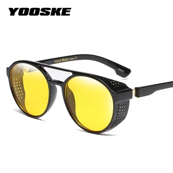 YOOSKE Slnečné Okuliare pre Mužov Retro Hippie Okuliare Kolo Steampunk slnečné Okuliare Retro Móda a Trendy Produkty