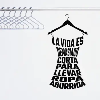 YOYOYU Stenu Odtlačkový fashional Umenie Vinyl Plagát španielsky Oblečenie Stenu, Nálepky Ladys Montáž Izba Obchod Šatník Obtlačky YO035