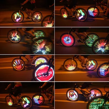 YQ8003 64/128 LED DIY Bicyklov Svetla Programovateľné Kolesa Bicykla Špice Svetlo Motor Pneumatiky na Čítanie Obrazovky Zobrazenie Obrázkov, Na Noc, jazda na Bicykli