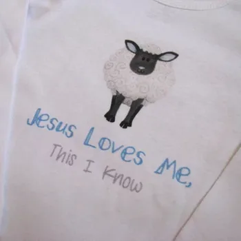 YSCULBUTOL Roztomilé Detské Oblečenie Dar Kresťanskej Ježiš Ma Miluje Ovce Baby Kombinézu