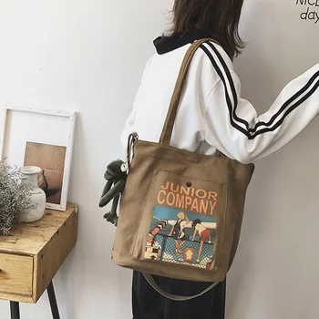 Yuhua 2020 nové módne kabelky, trend plátno žena taška cez rameno, bežné kórejská verzia messenger taška, vysoká kapacita ženy tašky.