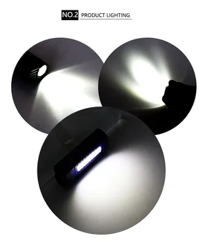 YUNMAI Novo 3W COB LED Pracovné Svetlo S Hákom Magnet USB Nabíjateľné Inšpekcie Lampa Magnetické Camping Stan Baterka Horák