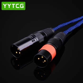 YYTCG G2 TRS Mini Jack 3,5 mm na 2 XLR 3Pin Muž Mikrofón, Reproduktor, Audio Kábel pre Zmiešavač POČÍTAČA Mikrofón, Slúchadlá Splitter