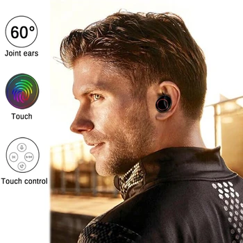 YZTEK Bezdrôtové Slúchadlá Bluetooth V5.0 Športové Bezdrôtové In-Ear LED Displej Bezdrôtové Stereo Slúchadlá s Mikrofónom HiFi Slúchadlá