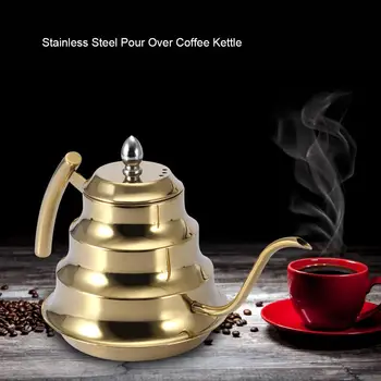 Z nehrdzavejúcej Ocele Nalejte Kávu, rýchlovarná Kanvica Dlhý Úzky Náustok Čaj Hrniec 1.2 L pre espresso fazuľa, gurmánske kávy