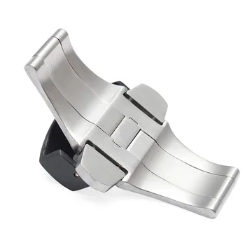 Z nehrdzavejúcej ocele, skladacie, pracka pre PA watchband z pracky 20 mm 22 mm silver black Nasadenie spona