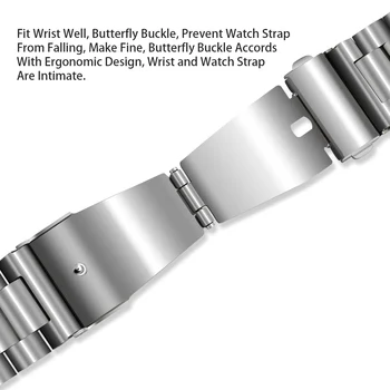 Z nehrdzavejúcej Ocele Watchband Pre Dw Samsung Sledovať 16 mm 18 mm 20 mm 22 mm 24 mm Muži Ženy Sledovať Kapela Kovový Remienok Zápästí Náramok Strieborný