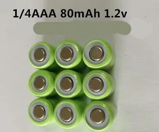 Zadarmo shippping 50pcs/veľa 1.2 V 1/4AAA 80mAh ni-mh dobíjacie batérie nikel-metal-hydridové batérie