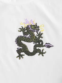 ZAFUL Dragon Tlač Šnúrkou Žien Sád Tlačených Krátky Rukáv Topy a Nohavice Bežné Dve Kus Ženy, Obleky, Oblečenie