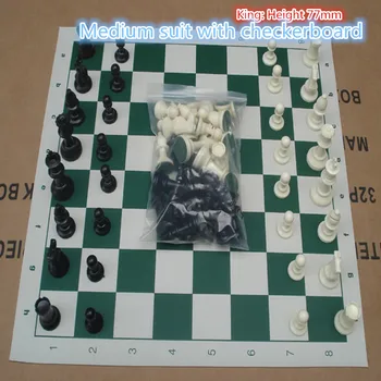 Zahraničnej Vysokej kvality Šachový Kráľ Plastové Stredne Vysoká 64 mm 77mm