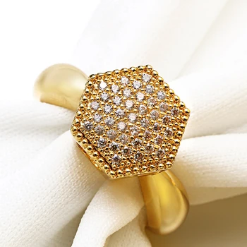Zapojenie Zirkón Krúžky Crystal Prstene Pre Ženy, Nový Módny Rose Gold Color CZ Dámy Päť-Bod Star Šperky Darček