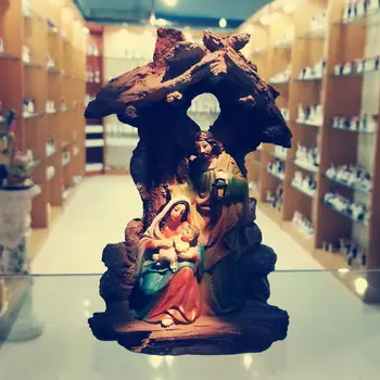 Zayton Figúrka Svätej Rodiny betlehemom Domáce Dekorácie Ježiš Kristus Sochy Márie, Jozefa Miniatúrna socha Vianočný darček