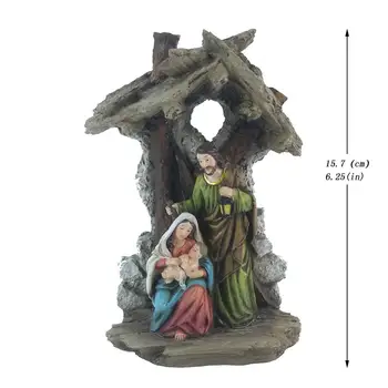 Zayton Figúrka Svätej Rodiny betlehemom Domáce Dekorácie Ježiš Kristus Sochy Márie, Jozefa Miniatúrna socha Vianočný darček