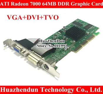 Zbrusu Nový ATI Radeon 7000 64M DDR DVI VGA TVO AGP Grafická Karta grafická Karta DVI+VGA+TVO
