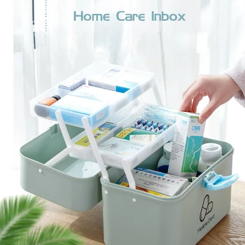 Zdravotnícke Súpravy Pre Rodiny Prenosných Celý Set Domácnosti Medicíny Úložný Box Multi-layer Veľkú Kapacitu Klasifikácia Núdzové
