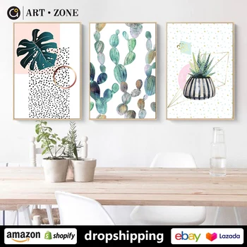 Zelené Rastliny, Kaktusy Stále Života Botanická plagáty vytlačí plátne, obrazy na stenu umenia pre obývacia izba dekor pre spálne estetické
