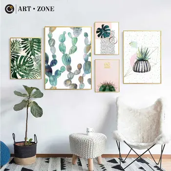 Zelené Rastliny, Kaktusy Stále Života Botanická plagáty vytlačí plátne, obrazy na stenu umenia pre obývacia izba dekor pre spálne estetické