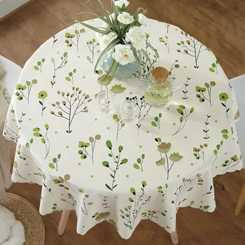Zelené rastliny, Vzor Dekorácie, obrusy Bavlnená posteľná Bielizeň Obdĺžnik Obrus Jedálenský Stôl Kryt Pre Kuchyňa Domova