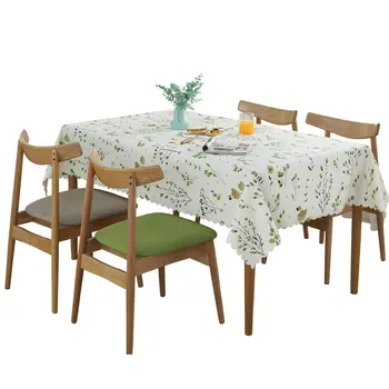 Zelené rastliny, Vzor Dekorácie, obrusy Bavlnená posteľná Bielizeň Obdĺžnik Obrus Jedálenský Stôl Kryt Pre Kuchyňa Domova