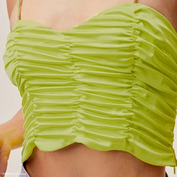 Zelené tielko Y2K Top Ženy Lete Sexy Backless tvaru Krátka Košieľka 2021 Nové Módne Bežné High Street Camis 90. rokov Oblečenie