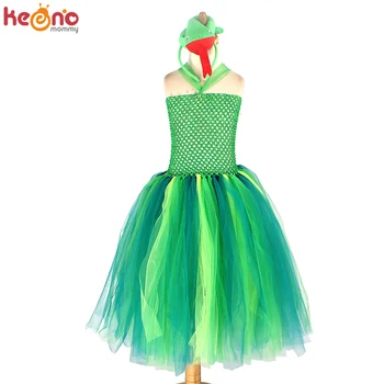 Zelený Had Dievčatá Tutu Šaty s hlavovým oblúkom Roztomilý Wild Plaz Sprievod Šaty Halloween Kostým Detský Baby Cosplay Šaty