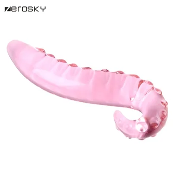 Zerosky 2017 Nové Pyrex Glass Análny Plug Umelý Penis Crystal Buttplug Prostaty Masér Masturbovať Sexuálne Hračky pre Ženy Muži