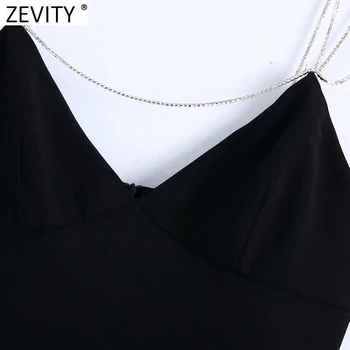 Zevity 2021 Ženy Sexy Hlboko V Krku Sequined Sling Popruh Klub Ženské Šaty Elegantné Backless Zips Slim Strany Mini Vestido DS4919