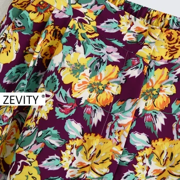 Zevity Nové ženy móda tropický kvet tlač bežné Bermudy Šortky lady elastický pás elegantné hot šortky pantalone cortos P911