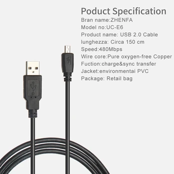 Zhenfa 8-pin UC-E6 UC-E16 UC-E17 USB Sync Kábel pre NIKON D5100 D5200 D5000 D5500 D7100 D7200 Df D3200 1 V1 1V1 zrkadlovky
