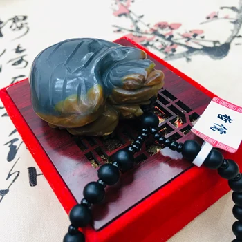 Zheru prírodné Huanglong jade vyrezávané multicolor dragon korytnačka prívesok s čiernou okrová perličiek náhrdelník mužov a žien sveter reťazca