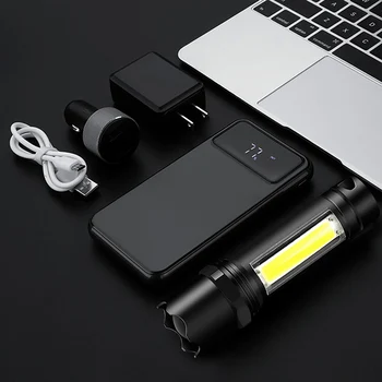 ZHIYU Mini LED COB Baterka Prenosné Camping Pracovné Svetlá, 3 Režimy Zoom Lampou USB Nabíjateľné Nepremokavé Taktické zábleskové Svetlo