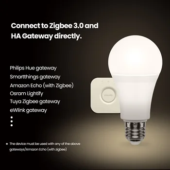 Zigbee 3.0 Smart LED Žiarovka E27 RGBCW Stmievateľné Lampa 10W Philips Odtieň Tuya Inteligentný Život Alexa Domovská stránka Google Asistent Smartthings