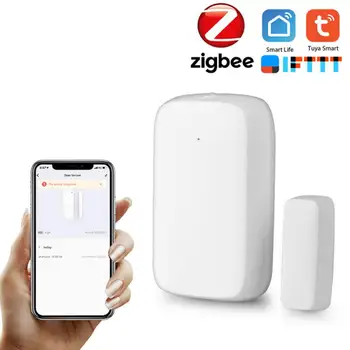 ZigBee Graffiti Smart Senzor Dverí Inteligentné Prepojenie Bezpečnostný Alarm Bezdrôtový Dvere, Okno Detektor Podporu Tuya / Smart APP Život