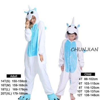 Zimné Penguin, Panda Licorne Dúha Unicorn Kigurumi Unicornio Pijama Pyžamo Celkovo pre Rodinné oblečenie, Oblečenie pre voľný čas