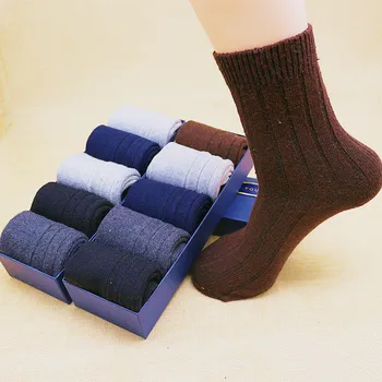 Zimné pánske hrubé teplo kvalitné farbou business vlnené ponožky módne bežné bavlnené ponožky 3 pár