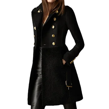 Zimné Ženy Teplý Kabát A-line Módne Jednoduché Európskeho Úradu Lady Klope Elegantné Pribrala Slim Outwear Vlnené Kabáty Nadrozmerná