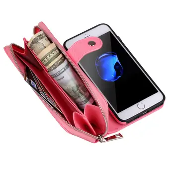 Zips, Kožené Peňaženky Taška Kabelku puzdro pre iPhone 12 Mini 11 Pro MAX XS XR X 6 6 8 7 Plus SE 2020 Samsung galaxy s rezacím zariadením S10 S20 Plus