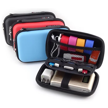 Zips Mobile Súpravy Slúchadlá Prípade Kožené Prenosné Cestovné Úložný Box USB Kábel Organizátor Účtovná Pevný Vak Na Mince Pamäťovej Karty