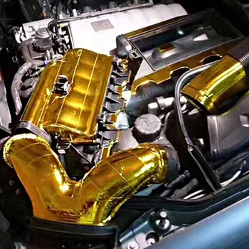 Zlato Auto Tepelnej Výfukových Pásky Vzduchu tepelná Izolácia Štít Zábal Reflexná Tepla Bariéru Samolepiace Motor Univerzálne 50mm