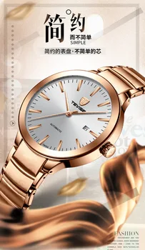 Zlato Automatické Hodinky z Nerezovej Ocele pánske Hodinky Vodotesné Auto Dátum Muži Mechanické Náramkové hodinky Relogio Masculino