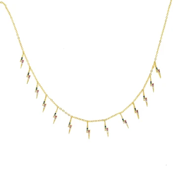 Zlato vyplnené módne trendy ženy šperky blesk kúzlo choker náhrdelník 2019 nové farebné cz šperky